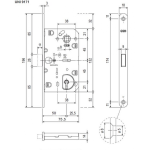 B06101.50.12 Polaris защелка Cab магнитная Бронза