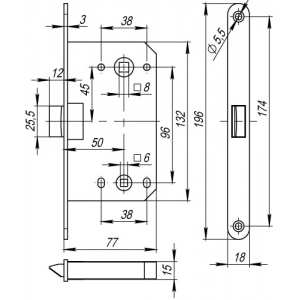 Защелка бесшумная сантехническая Morelli IP WC B, цвет - черный