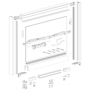 INVISIBLE-2 FRAME 1500/2200 NS, раздвижная система для дверей шириной  1500мм, высотой 2200мм, черный