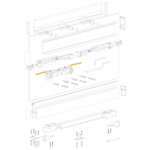 INVISIBLE-2 GLASS 1100/8, раздвижная система для стеклянных дверей толщиной 8 мм и шириной 1100мм