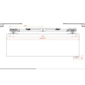 Комплект роликов для дверного полотна ECO SLIDING SET 3 80kg NEW два доводчика