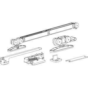 Комплект SLIDING для одностворчатой двери от 650 до 1100мм, стопор-довод/доводчик, на потолок