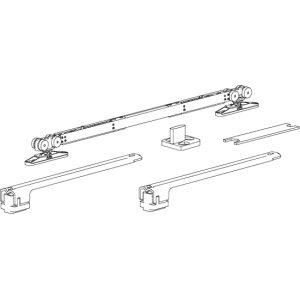 Комплект SLIDING для одностворчатой двери от 740 до 1100мм, двойной доводчик, на потолок