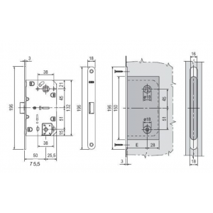 B01102.50.22 Замок межкомнатный WC (бронза) MEDIANA EVOLUTION