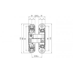 Скрытая петля HAFELE K1000 3D 180° комплект (матовый никель)