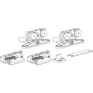 SLIDING SET 1 40kg, комплект ролик-довод + ролик-довод, дверь до 40кг