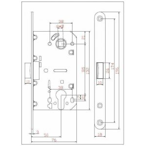 Защёлка под цилиндр беcшумная ADDEN BAU KEY 418 Золото