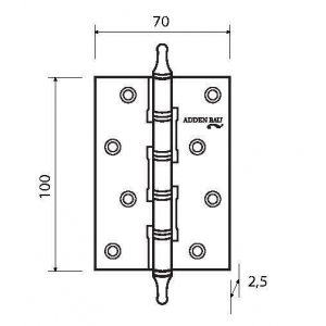 Петли универсальные ADDEN BAU 100X70X2.5 4W Белая / хром