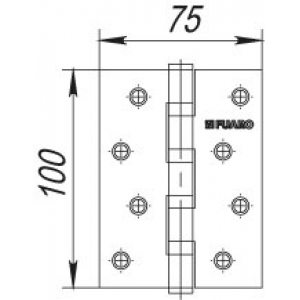 Петля универсальная IN4400U SN (4BB 100x75x2,5) мат. никель