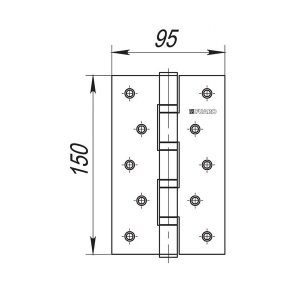 Петля универсальная IN6400U PB (4BB 150x95x3) латунь