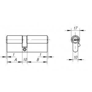 Цилиндровый механизм AX200/80 mm (30+10+40) CP хром 5 кл.