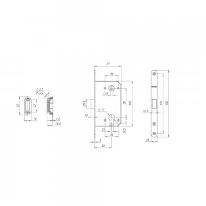 Замок межкомнатный под цилиндр MAGNET M85C-50 WH-19 белый  (new plate)