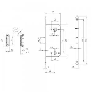 Защелка врезная MAGNET M96WC-50 WH белый (new plate)