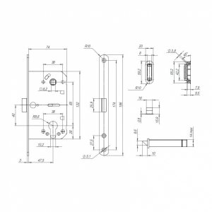 Корпус замка ML85-50 SN (мат.никель)