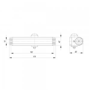 Доводчик дверной TDR-100 AL 50-100кг (алюминий)