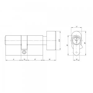 Цилиндровый механизм AZ102/80 mm (35+10+35) CP хром 5 кл.