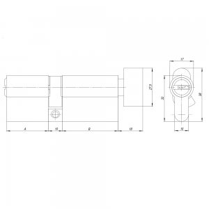 Цилиндровый механизм AZ202/60 mm (25+10+25) CP хром 5 кл.